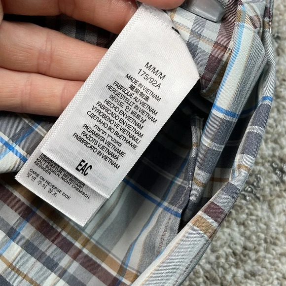 Marmot Short Sleeve Plaid Button Up Shirt Outdoor Hiking Camping Casual Summer - Picture 9 of 11